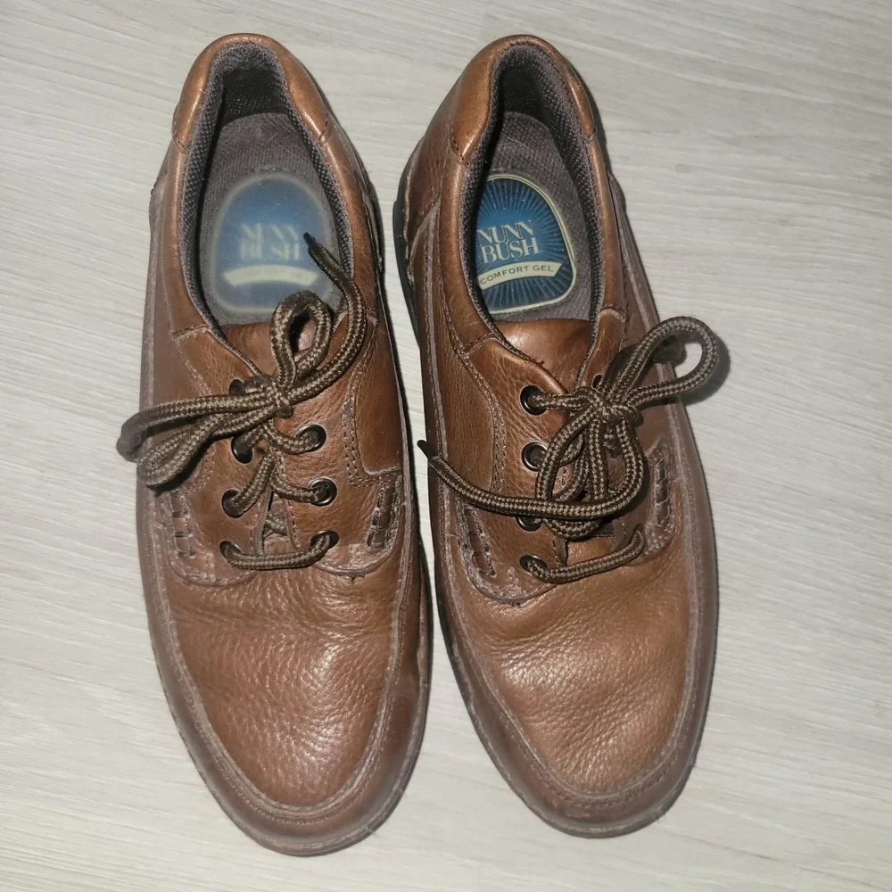 Nunn Bush Brown Leather Comfort Lace Up Oxford Shoes Men comfort 8 career luxury